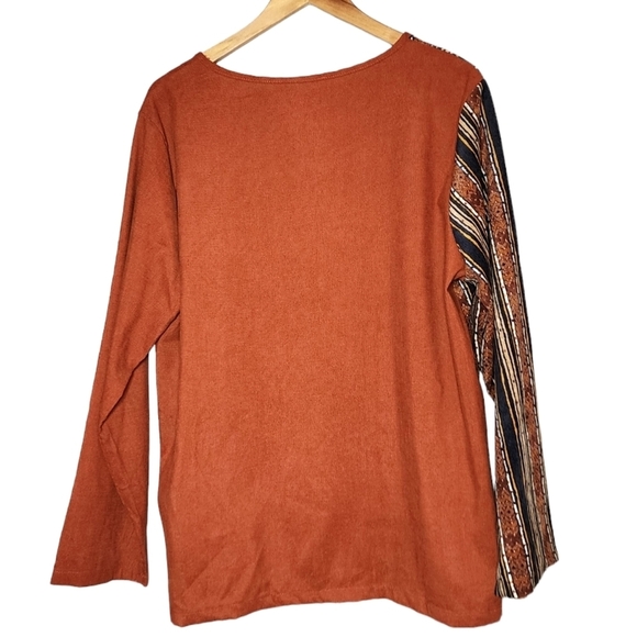 NWT ZANZEA lightweight corduroy Long Sleeve Stripe Vintage Ethnic Blouse. - Picture 6 of 16